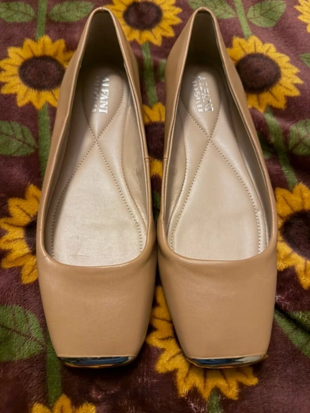 Alfani Step N Flex Neptoon Square Toe Flats Tan Women's 7.5